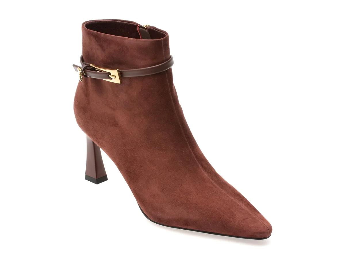 Botine Elegante Epica Visinii, 25M2579, Din Piele Întoarsă