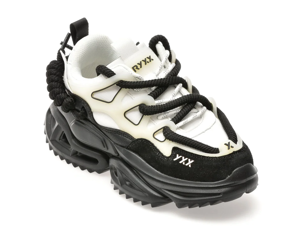Pantofi Sport Gryxx Alb-Negru, 82695, Din Piele Ecologică
