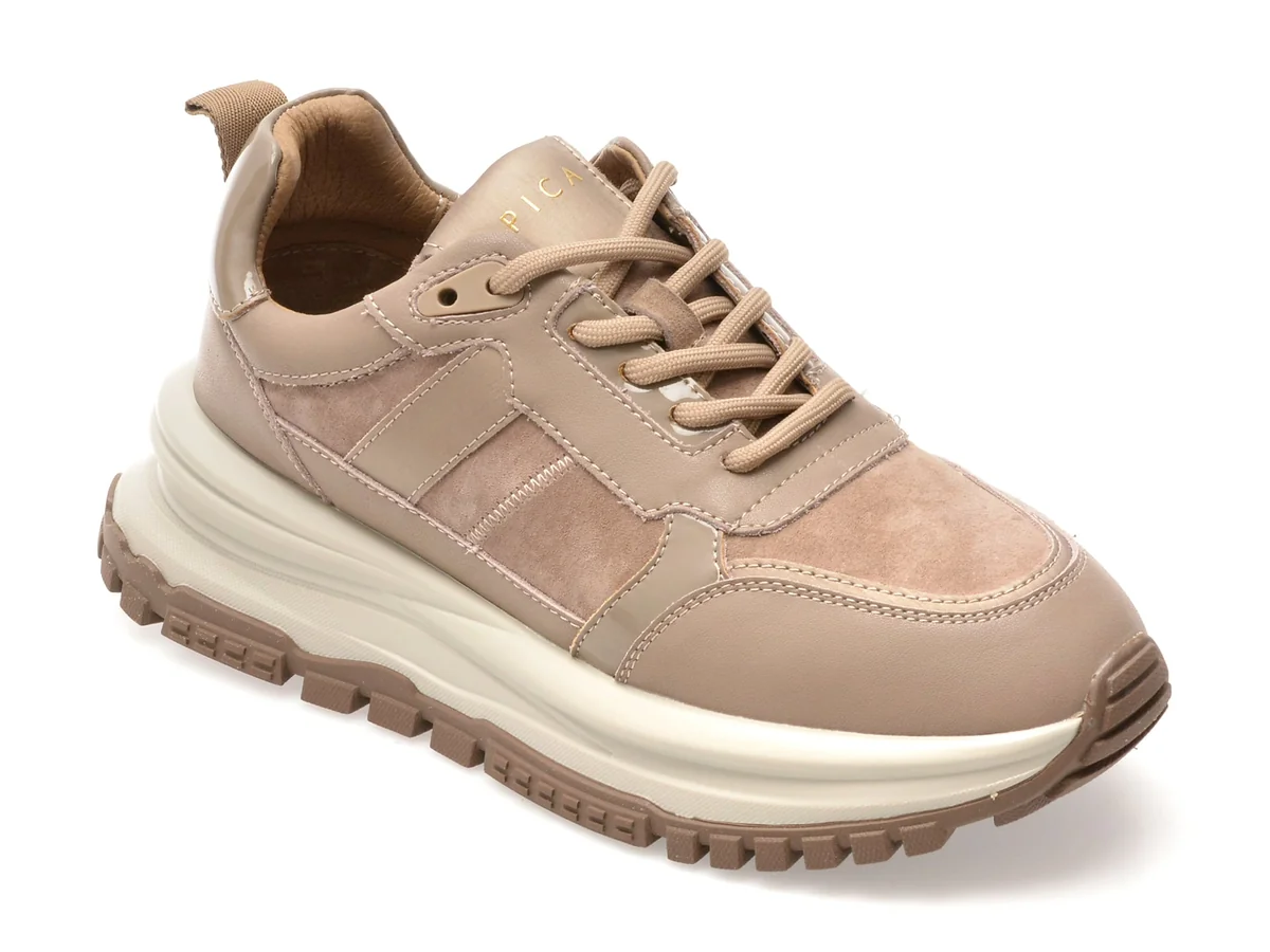 Pantofi Sport Epica Gri, QS319, Din Piele Naturală