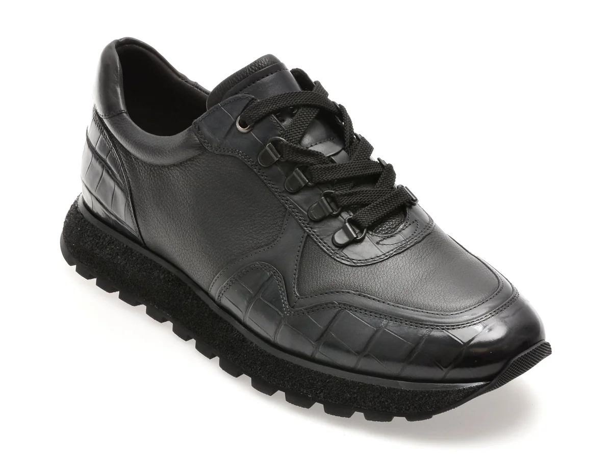 Pantofi Sport Epica Gri, G121, Din Piele Naturala