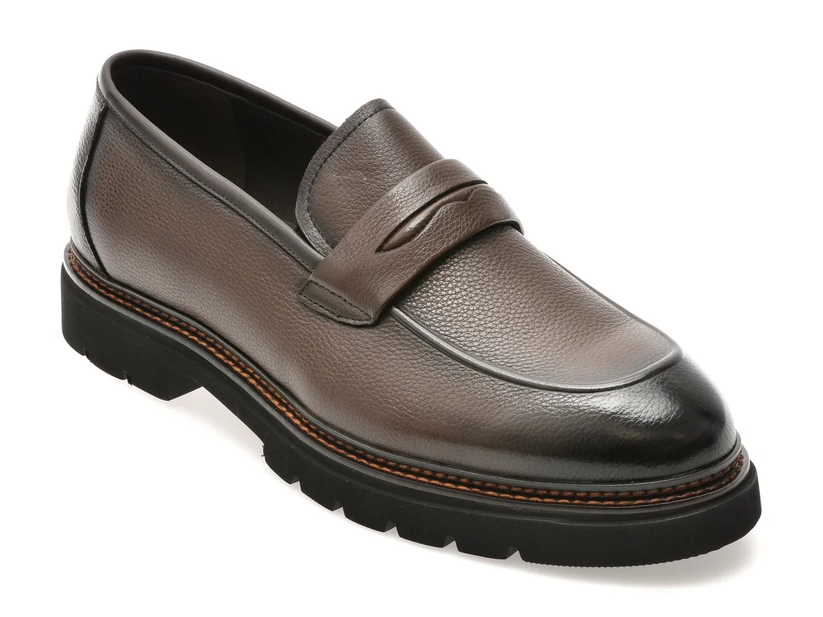 Mocasini Eleganți Epica Maro, G21, Din Piele Naturală