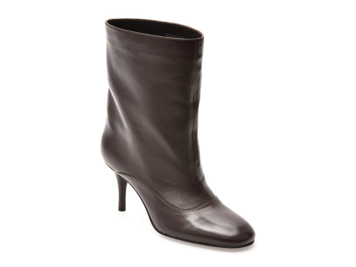 Botine Elegante Epica Premium Maro, 25080, Din Piele Naturala