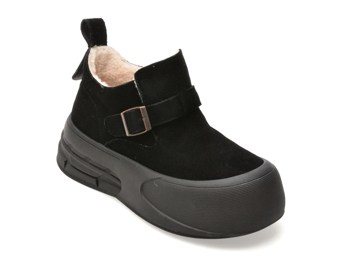 Ghete Gryxx Negre, A6623, Din Piele Intoarsa
