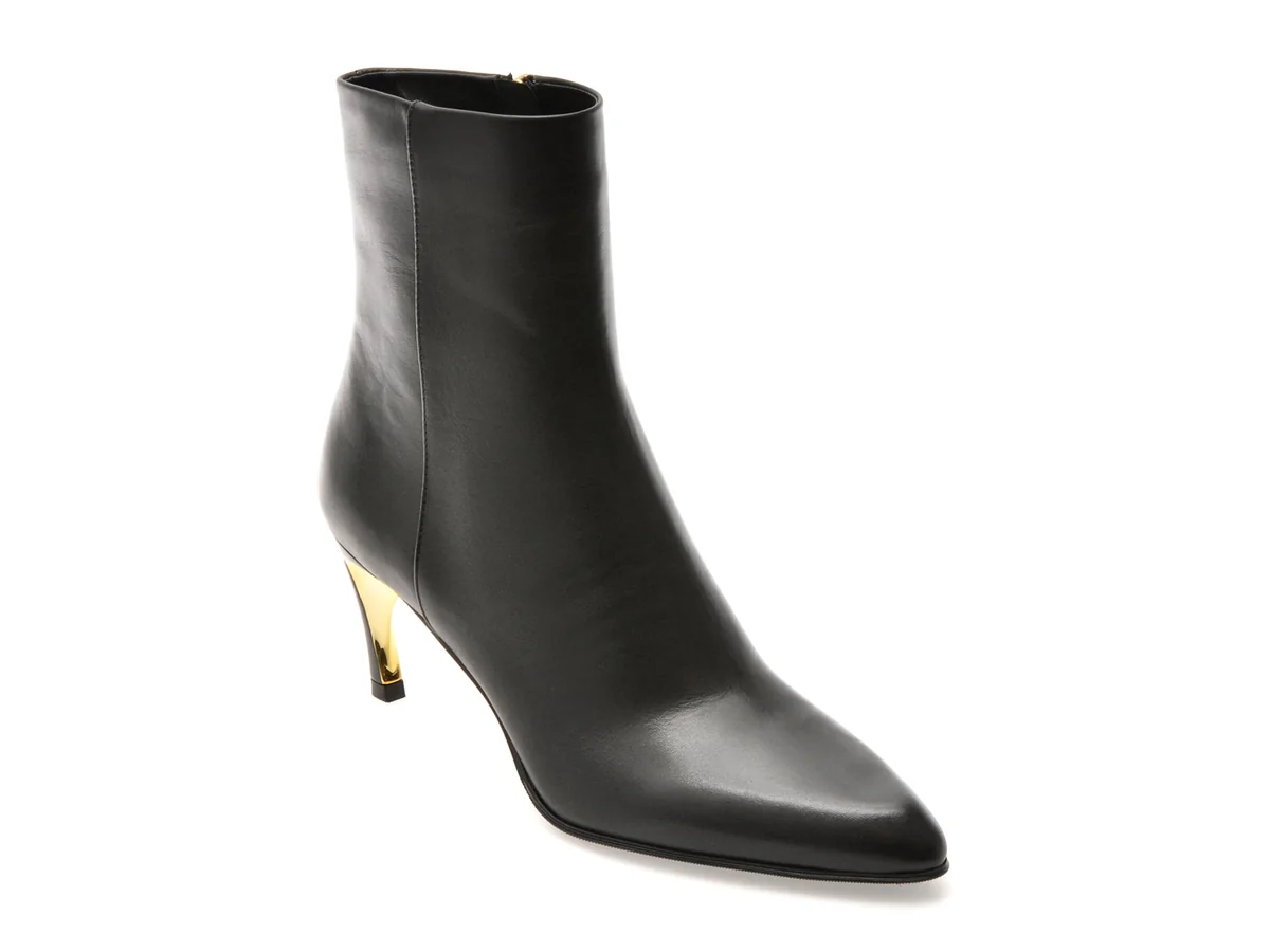 Botine Elegante Epica Premium Negre 01073EB Din Piele Naturala