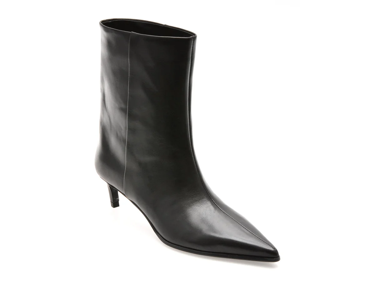 Botine Elegante Epica Premium Negre 00906TB Din Piele Naturala