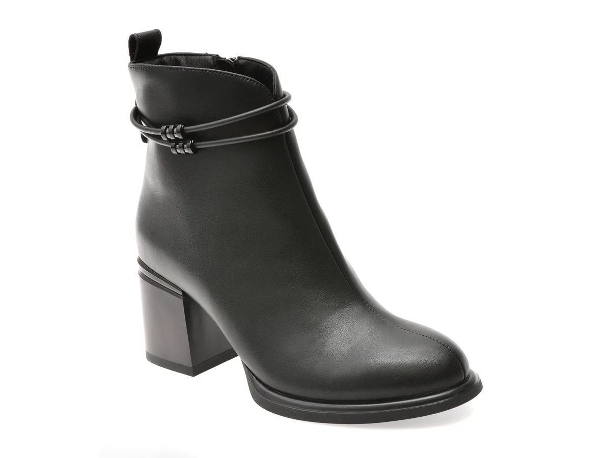 Botine Flavia Passini Negre, DX01302, Din Piele Naturala