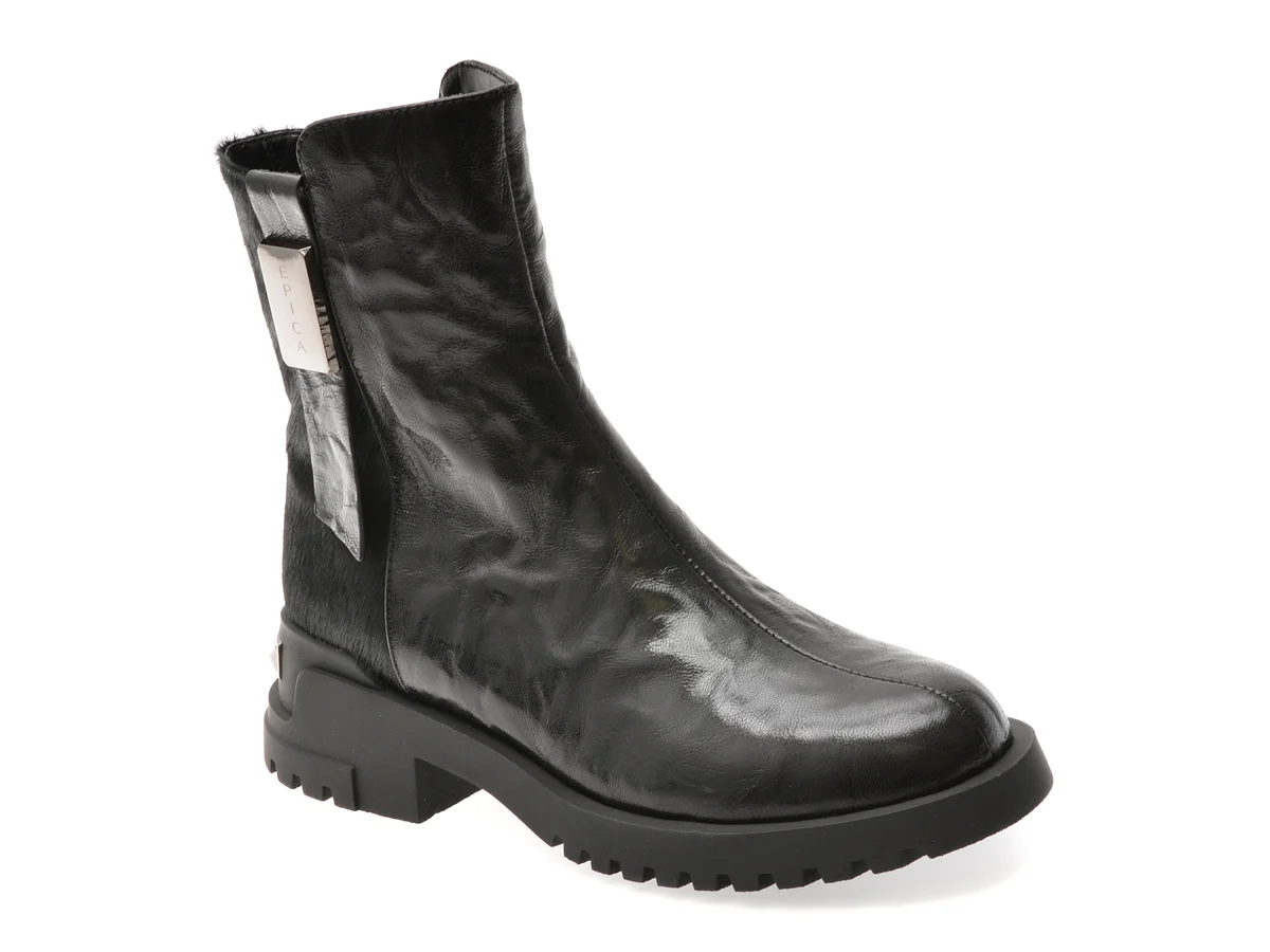 Ghete Epica Negre, Rt5735, Din Piele Naturala
