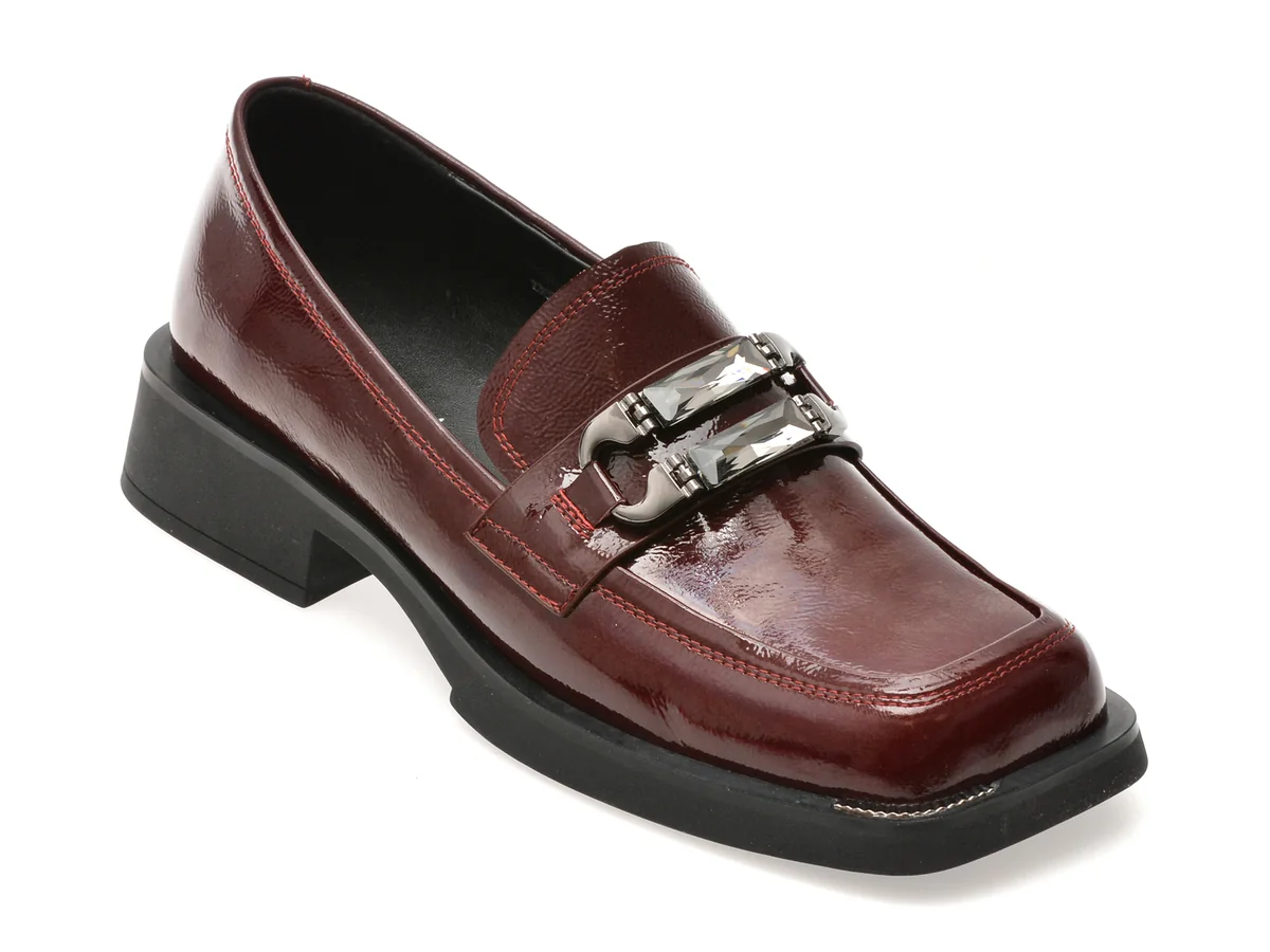 Mocasini Epica Visinii, 2309, Din Piele Naturală Lăcuită