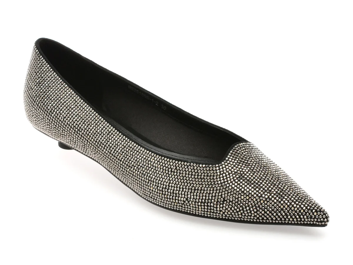 Balerini Epica Premium Argintii, 25189S, Din Piele Naturală