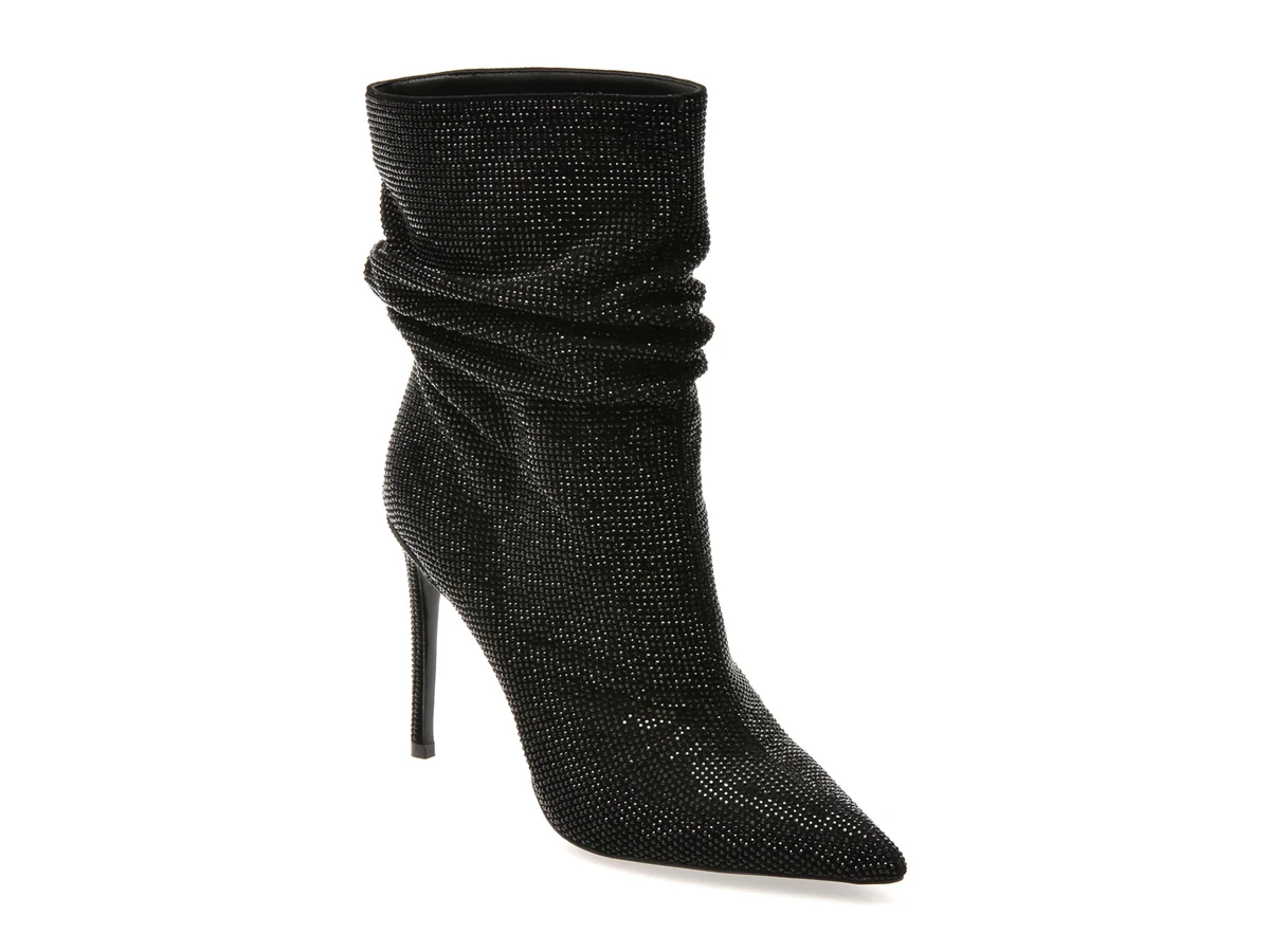 Botine Elegante Epica Premium Negre 62R, Din Piele Naturala