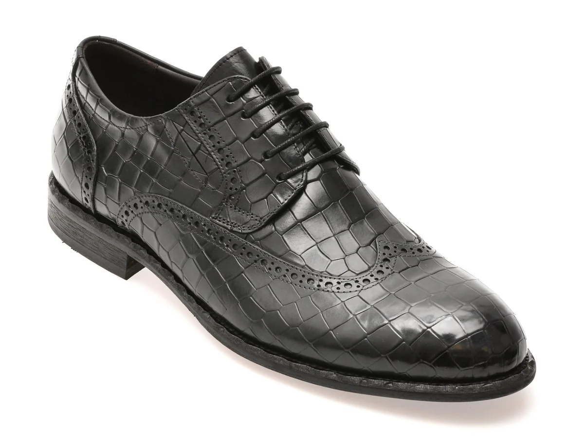 Pantofi Eleganți Epica Negri, A288, Din Piele Naturală