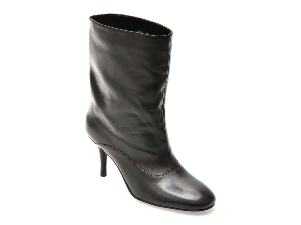 Botine Elegante Epica Premium Negre, 25080, Din Piele Naturala