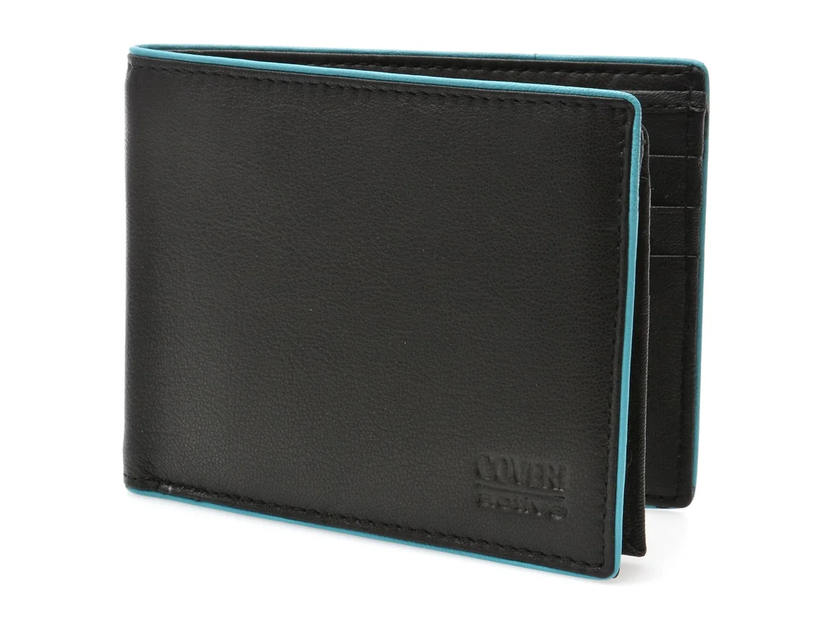 Portofel Coveri Negru, C1121, Din Piele Naturala