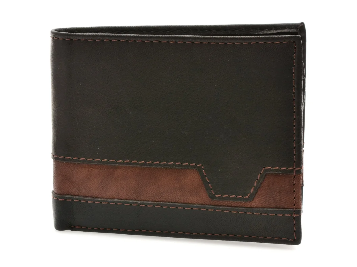 Portofel Negru, In1052, Din Piele Naturala