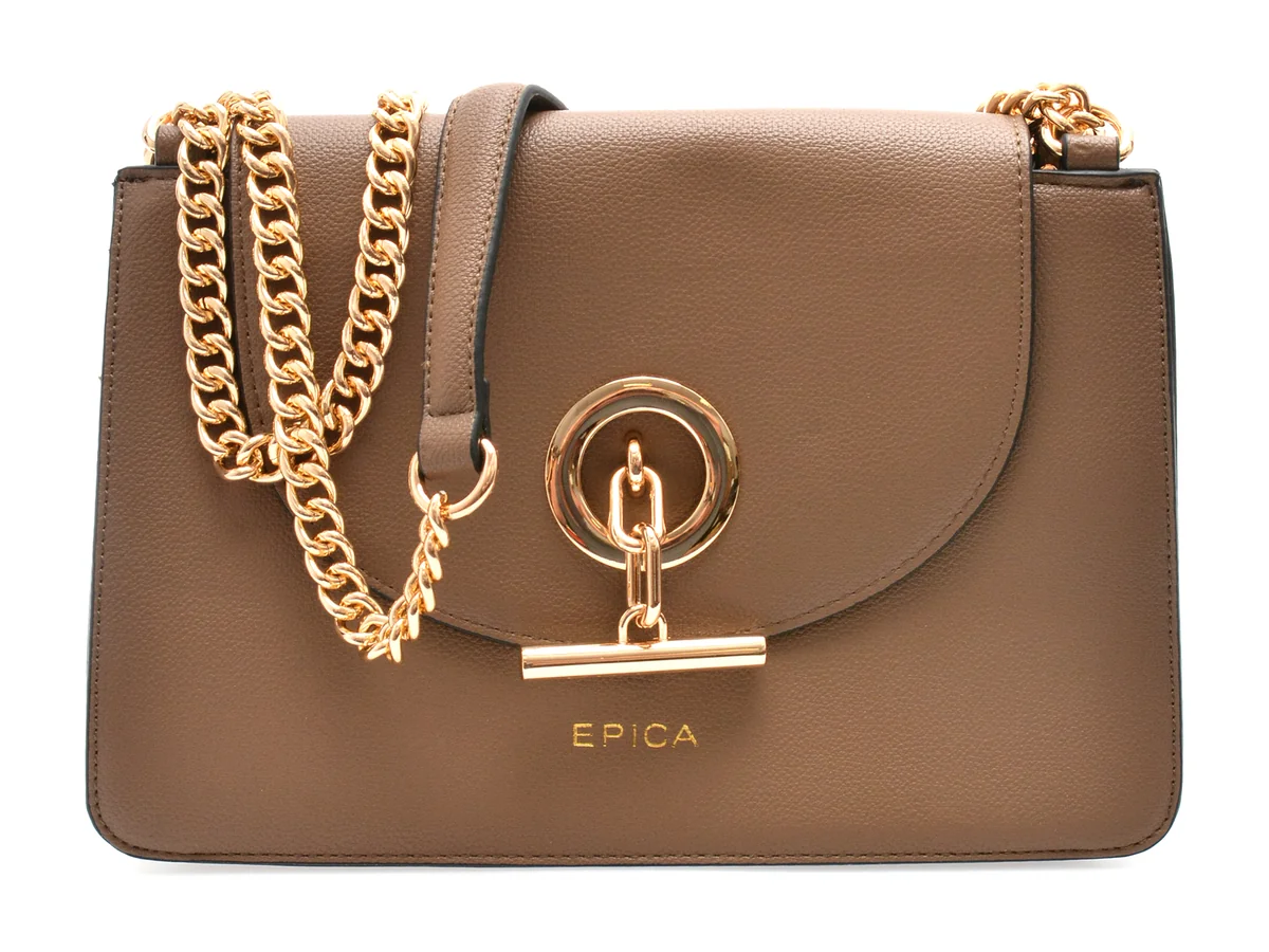 Geanta Epica Gri, 7011, Din Piele Ecologică