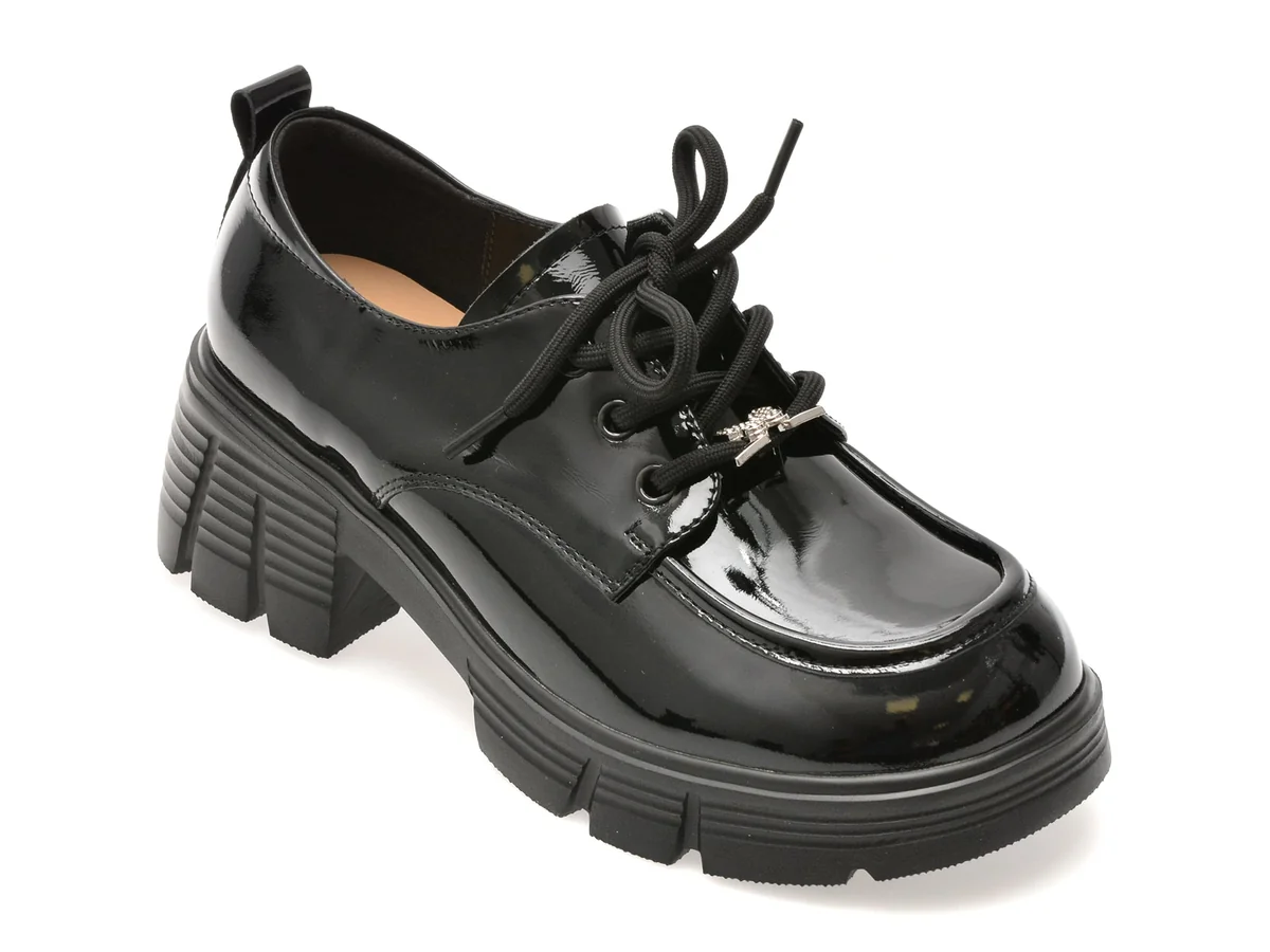Pantofi Flavia Passini Negri 5675 Din Piele Naturala Lacuita