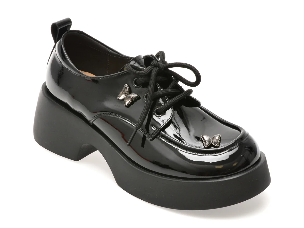 Pantofi Gryxx Negri 5661 Din Piele Naturala Lacuita