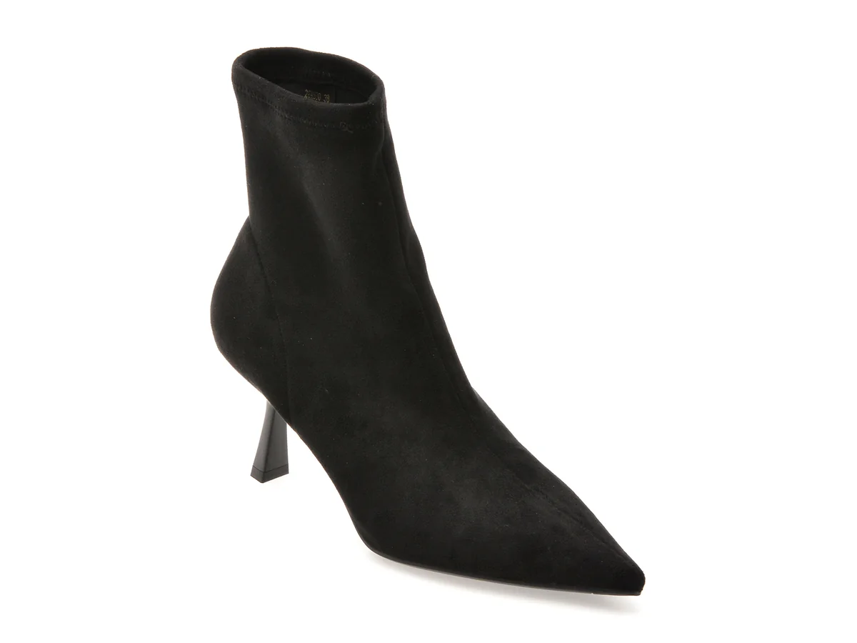 Botine Elegante Epica Negre 26R530 Din Material Textil