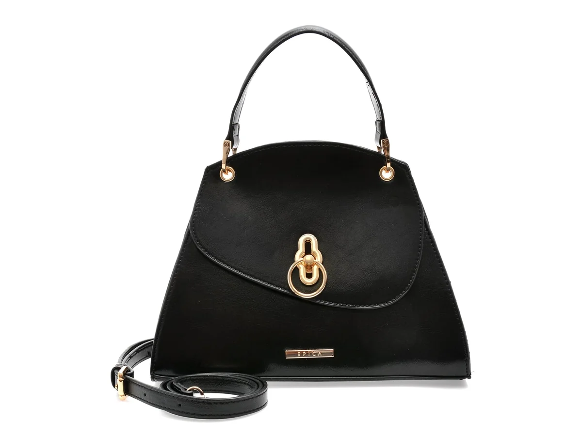 Geanta Epica Neagra, 2420088, Din Piele Ecologica