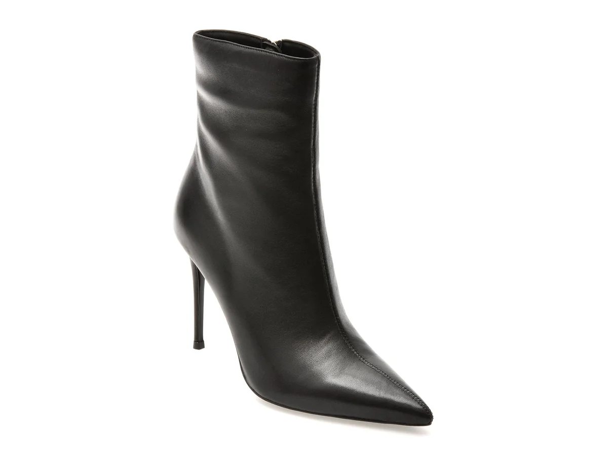 Botine Elegante Epica Premium Negre 2466T Din Piele Naturala