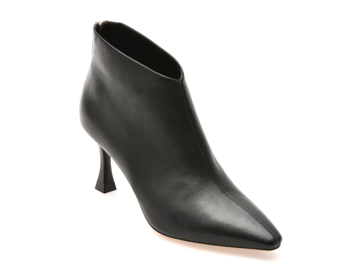 Botine Elegante Epica Negre, 62269, Din Piele Naturală