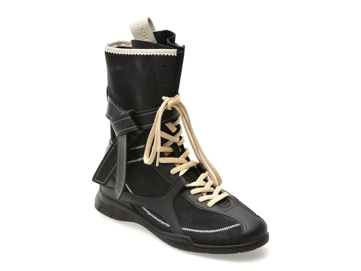 Ghete Gryxx Negre 3301 Din Piele Întoarsă