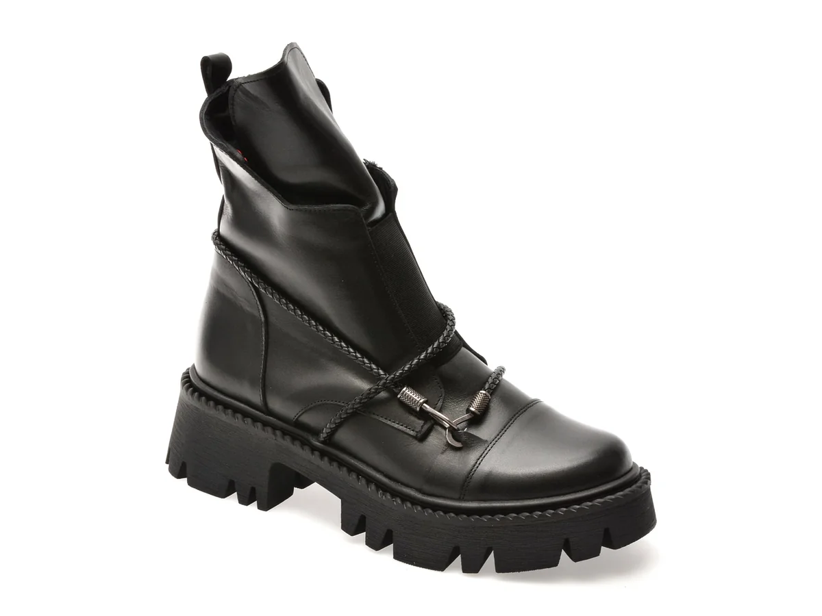 Ghete Gryxx Negre, 11783, Din Piele Naturală
