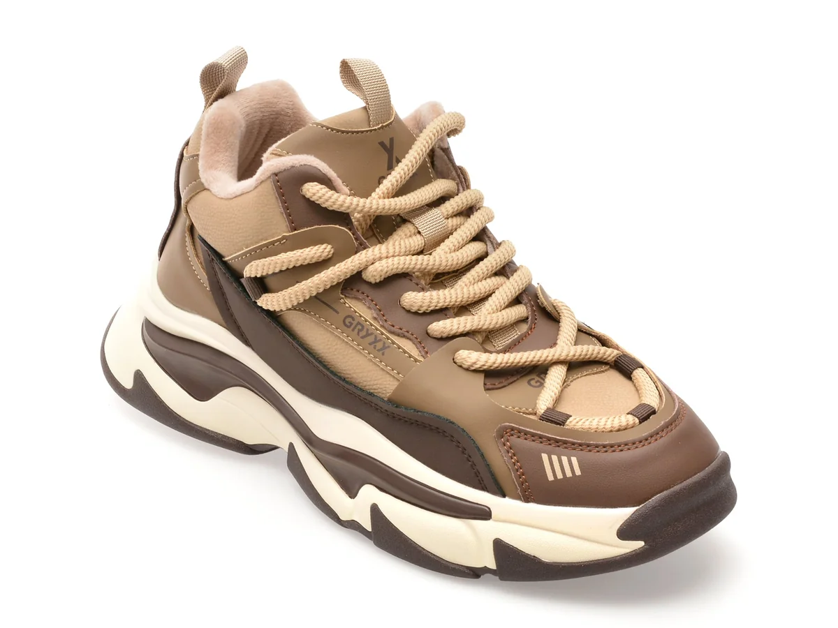Pantofi Sport Gryxx Bej, F8930, Din Piele Naturală