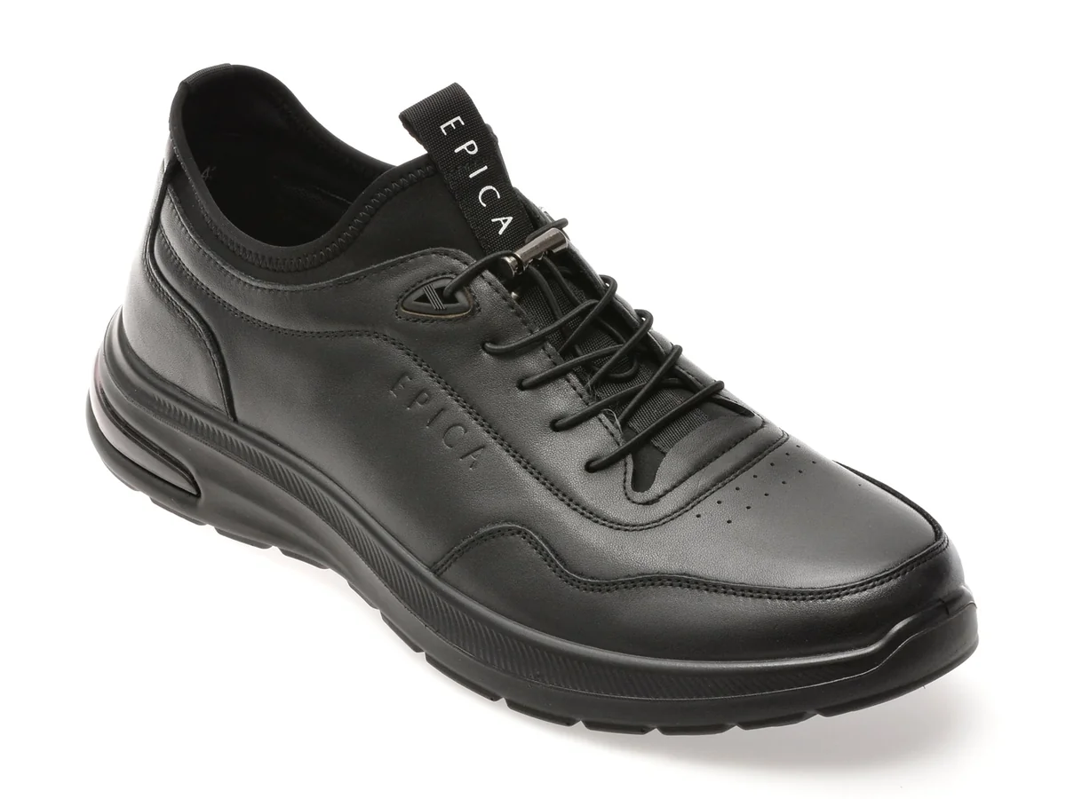 Pantofi Sport Epica Negri, CCH14, Din Piele Naturală