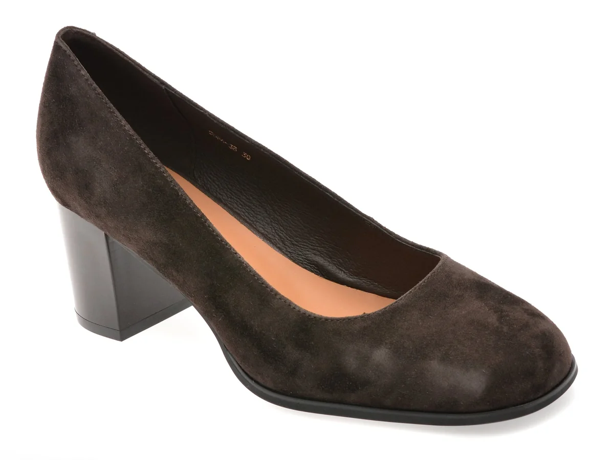 Pantofi Eleganți Epica Maro, 58863, Din Piele Întoarsă
