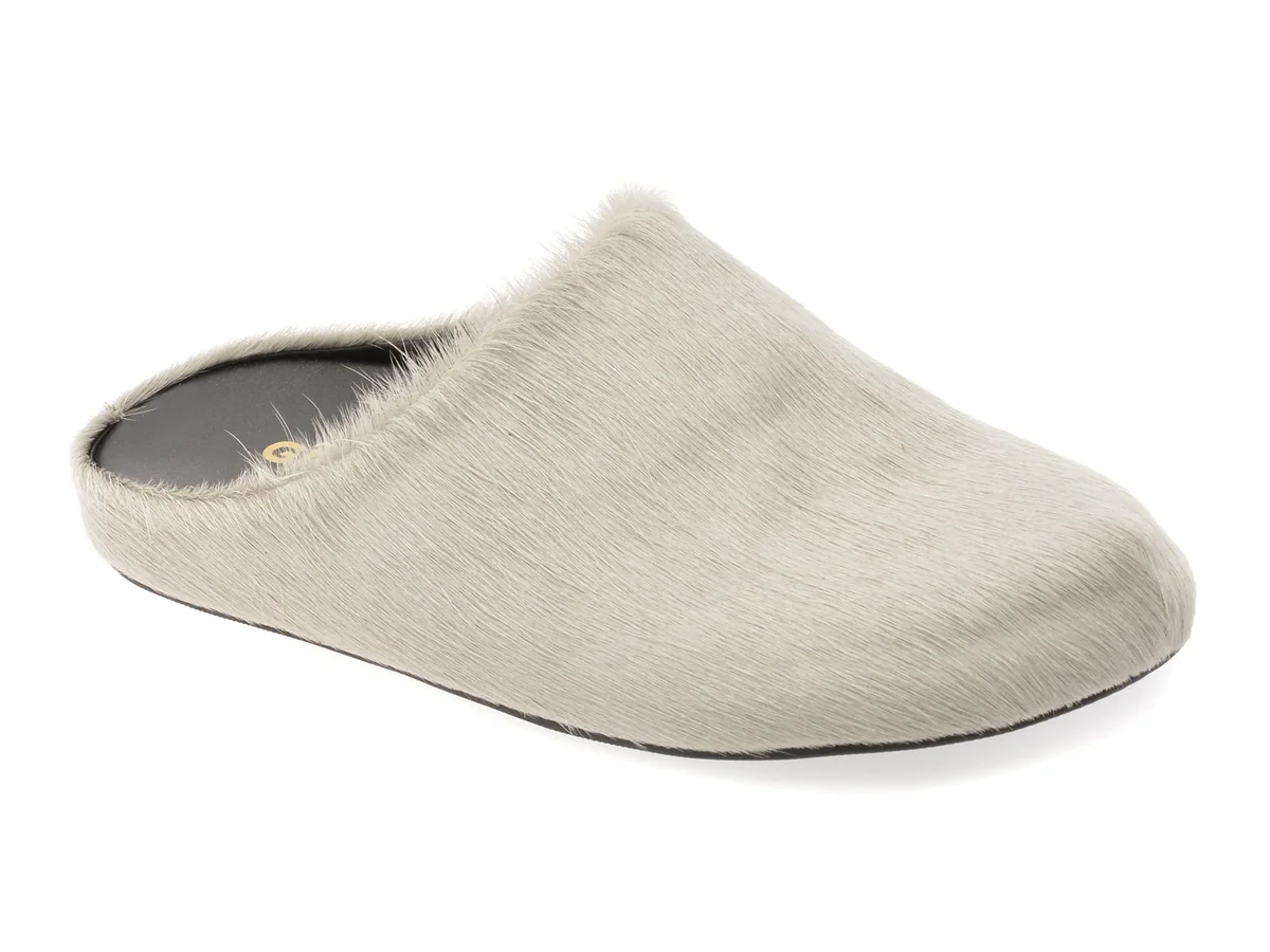 Papuci Gryxx Gri, L029, Din Piele Naturală