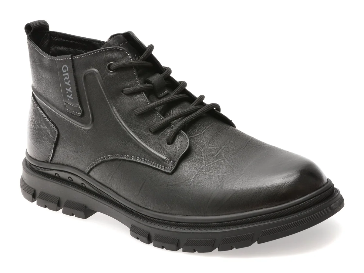 Ghete Gryxx Negre 8853 Din Piele Naturala