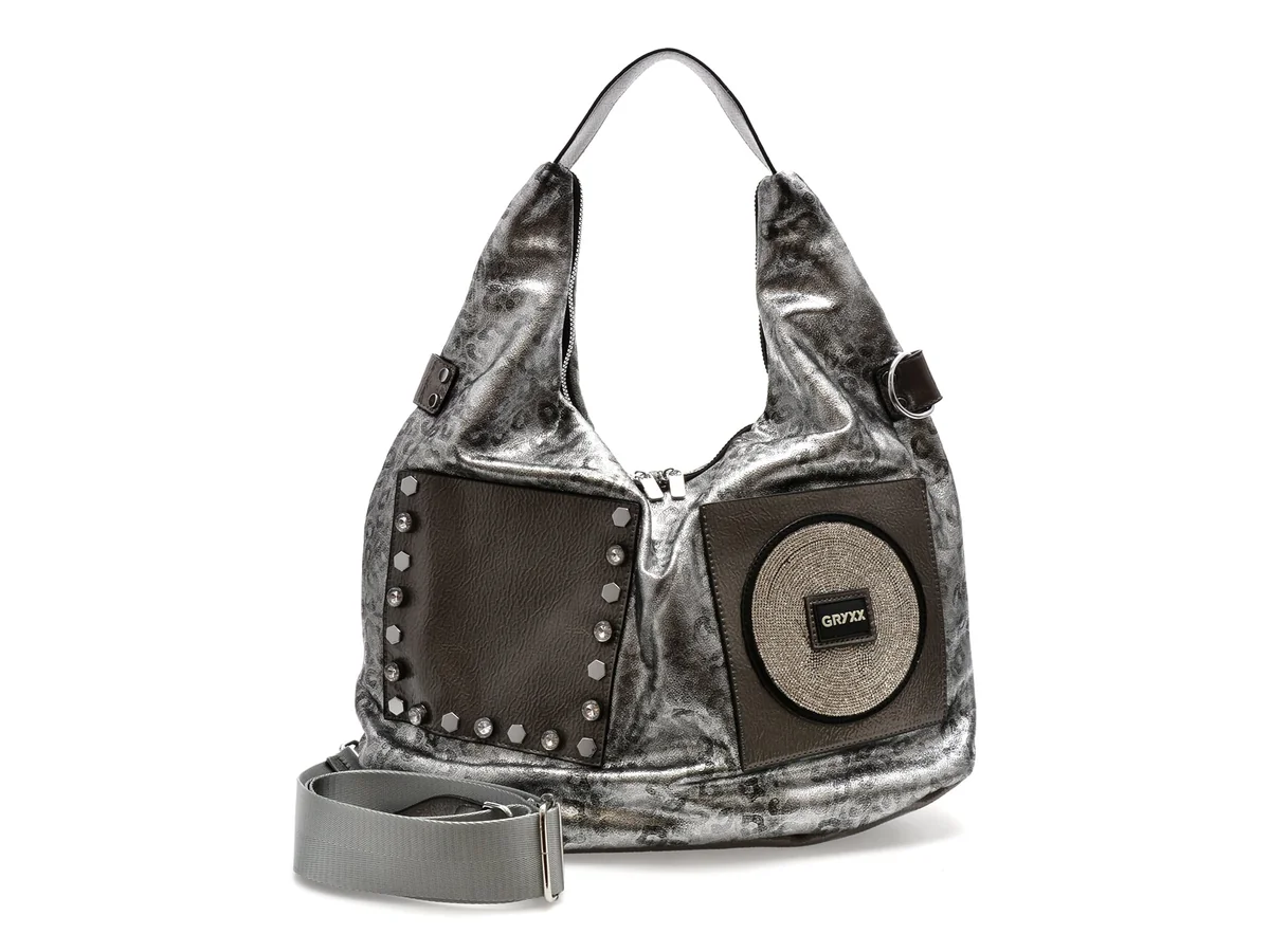 Geanta Gryxx Gri, 6379, Din Piele Ecologică