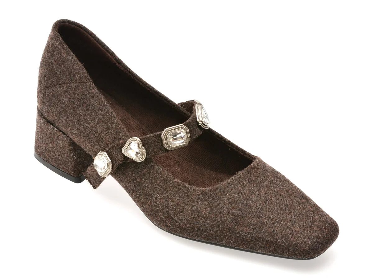 Pantofi Epica Maro, 8862, Din Material Textil