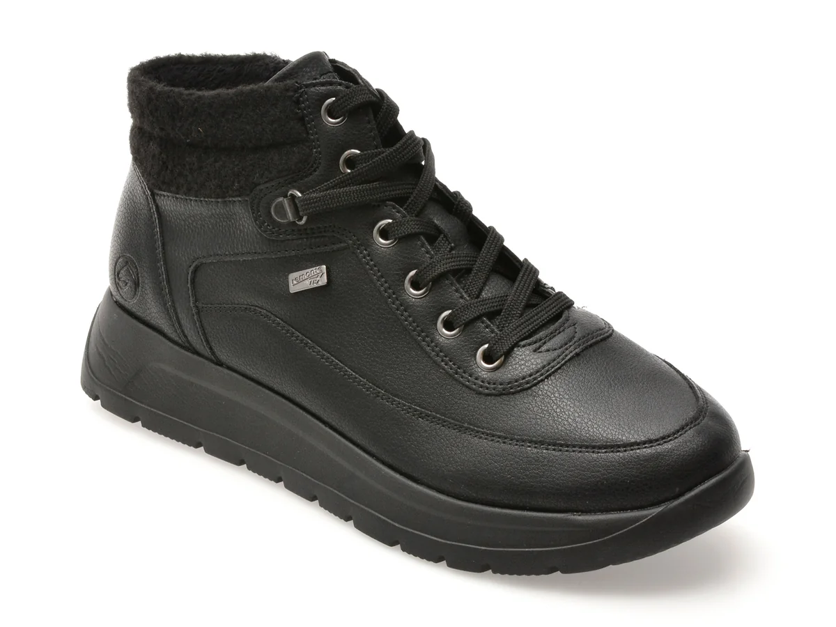 Ghete Remonte Negre D2V71 Din Piele Naturală
