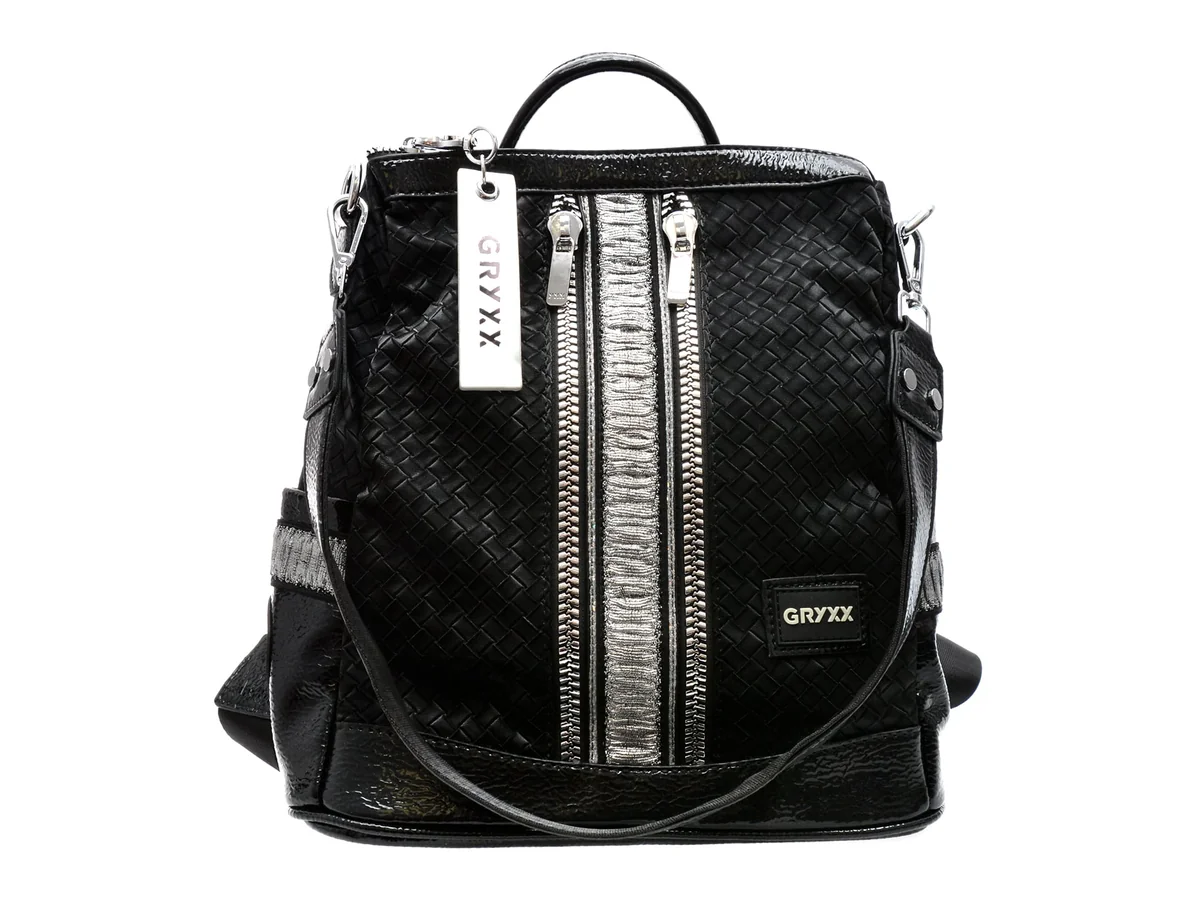 Geanta Gryxx Neagra, 6410, Din Piele Ecologica