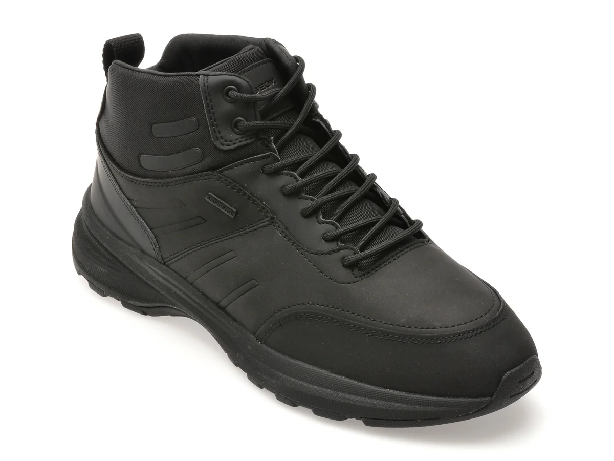 Ghete Geox Negre, U56M2C, Din Piele Ecologică