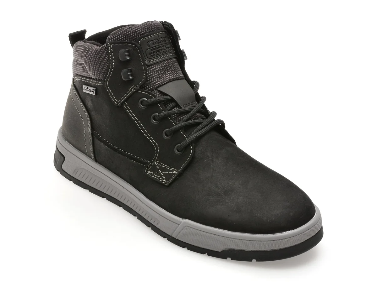 Ghete Rieker Negre 36040 Din Piele Naturala