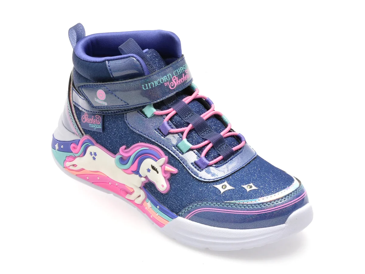 Ghete Skechers Bleumarin, Unicorn Chaser, Din Material Textil