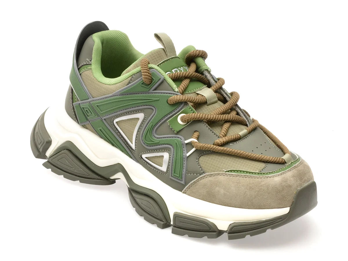 Pantofi Sport Gryxx Verzi, 1006, Din Material Textil Și Piele Naturală