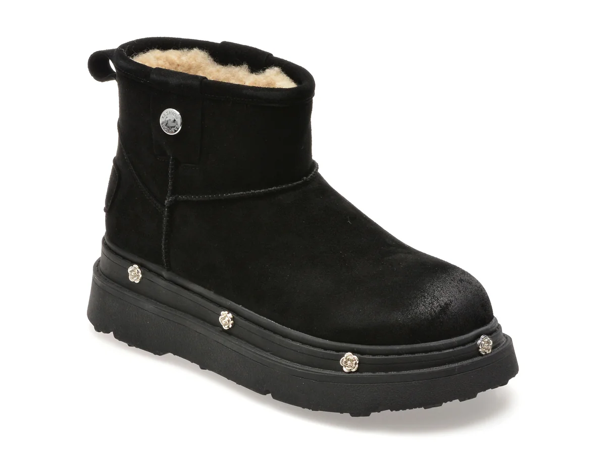 Ghete Gryxx Negre, SX2602, Din Piele Întoarsă