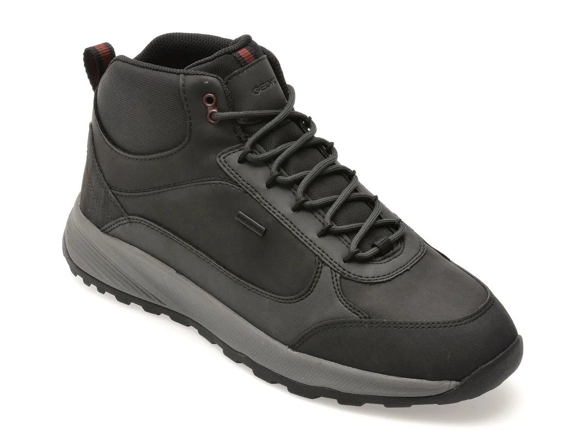 Ghete Geox Negre, U56EZA, Din Piele Ecologică