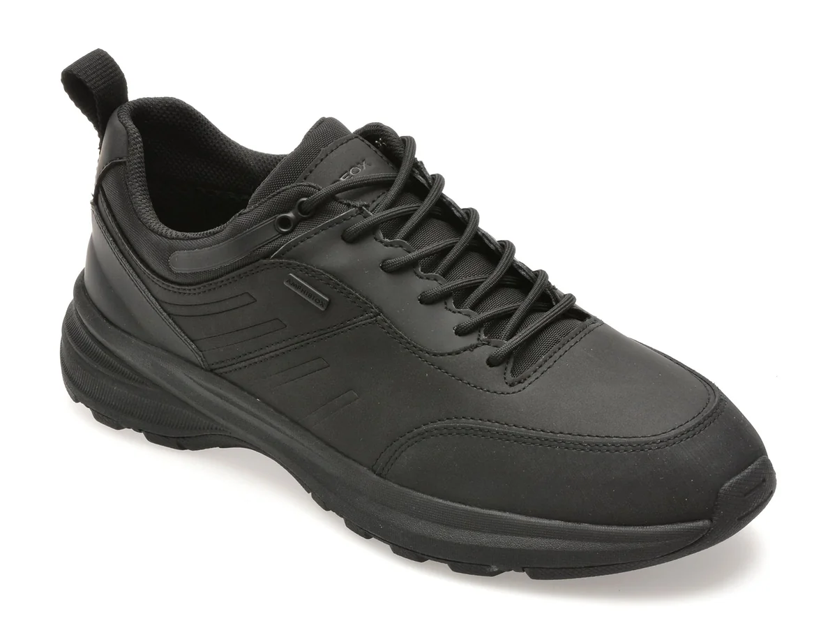 Pantofi Sport Geox Negri, U56M2A, Din Piele Ecologică