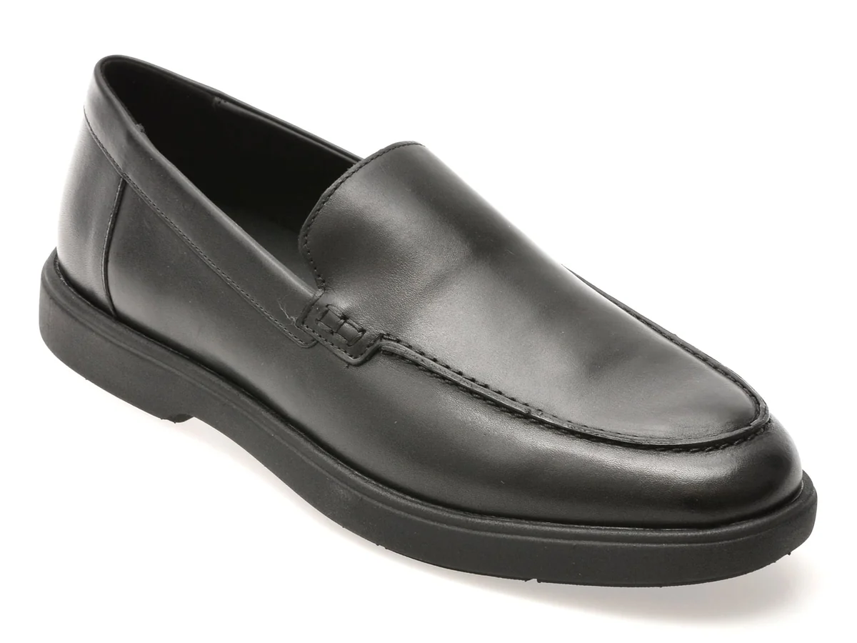 Mocasini Geox Negri, U55LAD, Din Piele Naturală