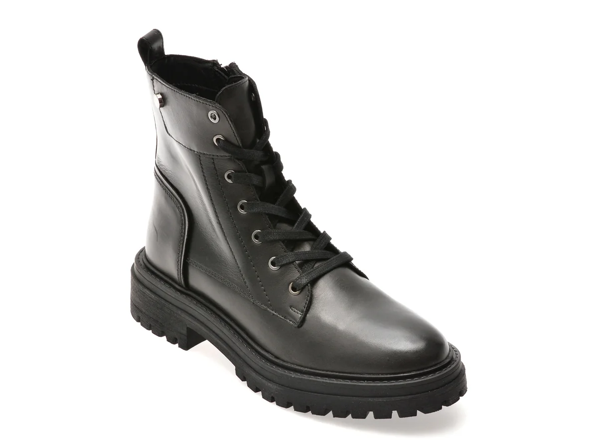 Ghete Geox Negre, D26HRQ, Din Piele Naturală
