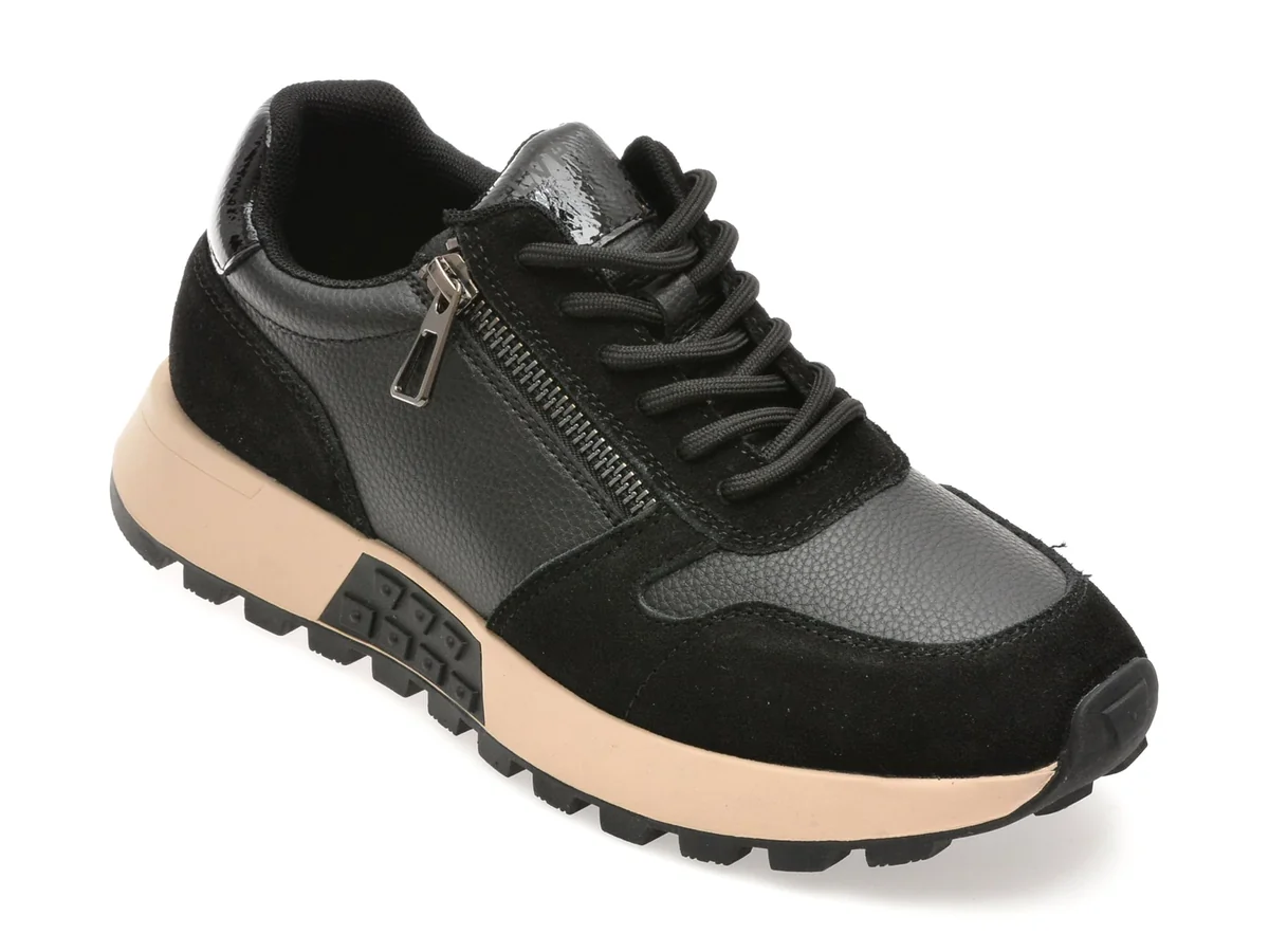Pantofi Sport Flavia Passini Negri 81850 Din Piele Naturala