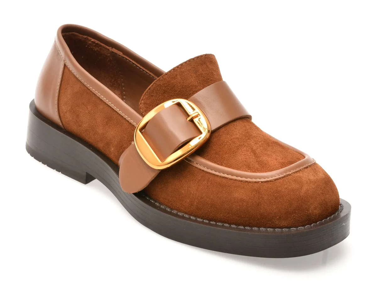 Mocasini Epica Maro, 6121006, Din Piele Întoarsă