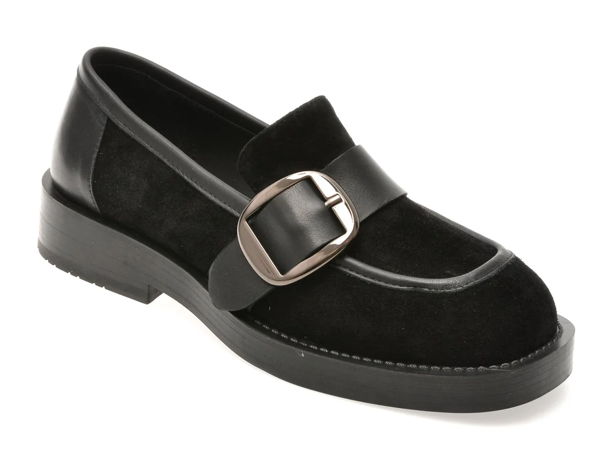 Mocasini Epica Negri, 6121006, Din Piele Întoarsă