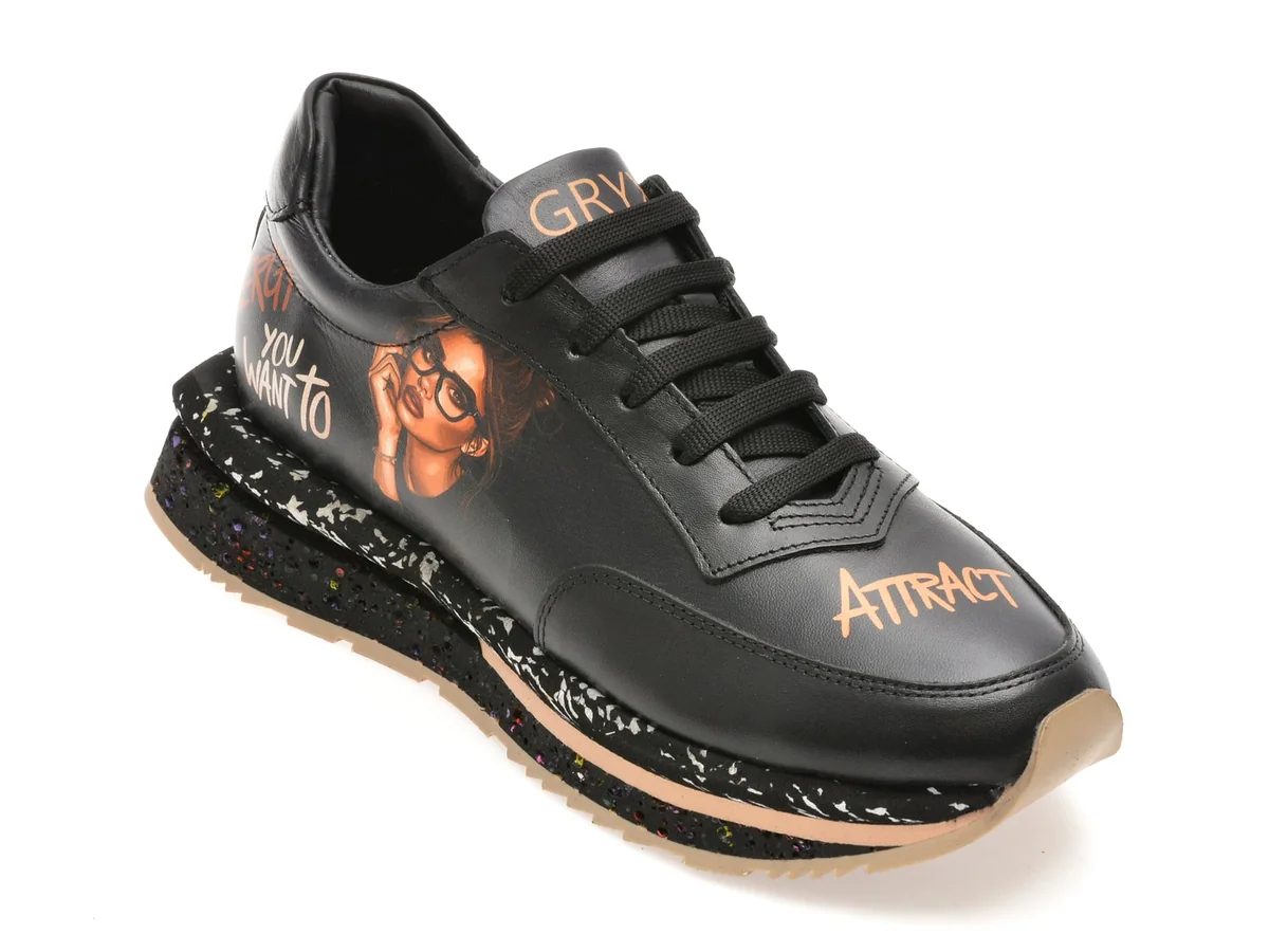 Pantofi Sport Gryxx Negri, 5962258, Din Piele Naturala