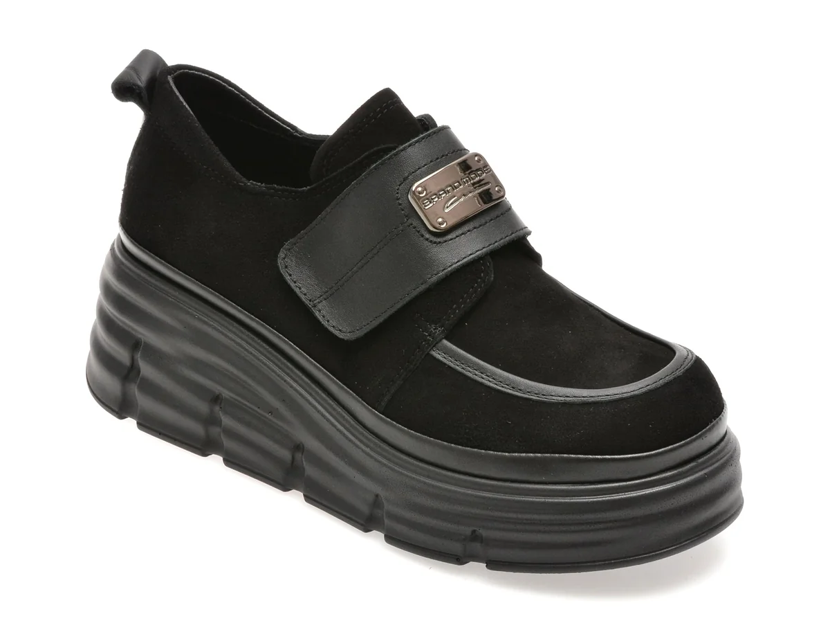 Pantofi Gryxx Negri, 387605, Din Piele Întoarsă